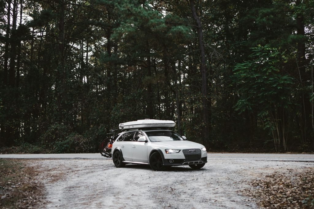 white 4-door hatchback