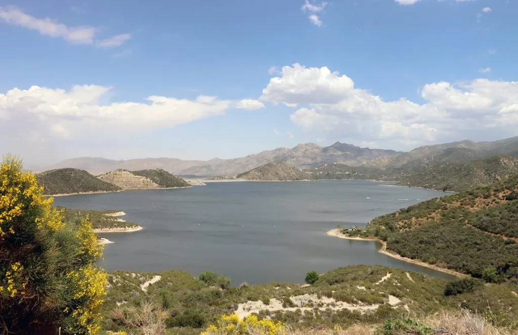 a large body of water surrounded by mountains